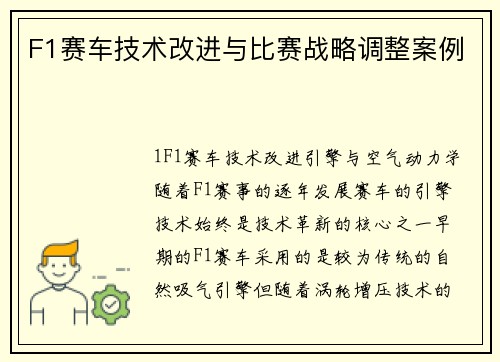 F1赛车技术改进与比赛战略调整案例